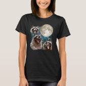 Drie Raccoons Howl op maan 3 Wolfs Parody Raccoo T-shirt (Voorkant)