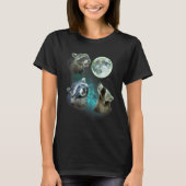 Drie Racoons Howl bij Moon 3 Wolfs - Funny Wolven T-shirt (Voorkant)