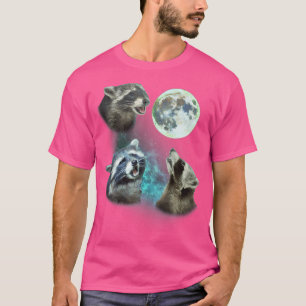Drie Racoons Howl bij Moon 3 Wolfs Funny Wolves Pa T-shirt