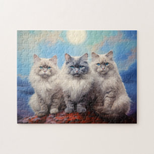 Drie Ragdoll katten Legpuzzel