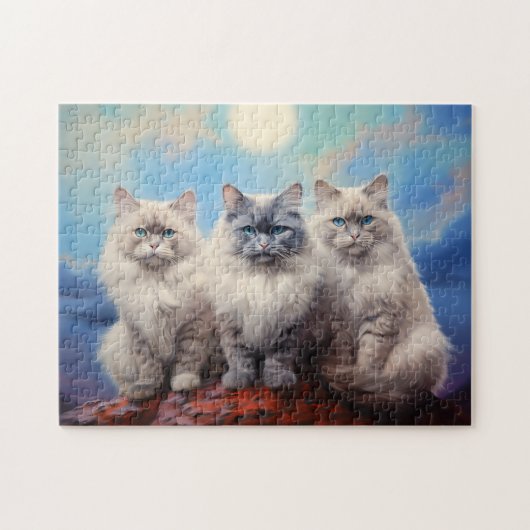 Drie Ragdoll katten Legpuzzel (Horizontaal)