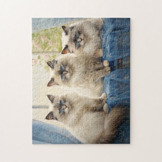 Drie Ragdoll katten Legpuzzel (Verticaal)
