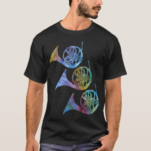 Drie Rainbow French Horns T-shirt