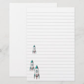 Drie raketschepen en lijnen briefpapier (Voorkant / Achterkant)