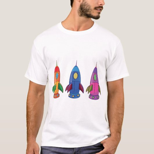Drie raketten Mannen T-Shirt (Voorkant)
