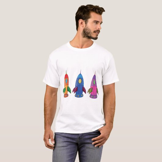 Drie raketten Mannen T-Shirt (Voorkant volledig)