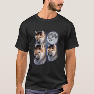 Drie rare hondenmaan 3 Huilend naar de maan Grappi T-shirt