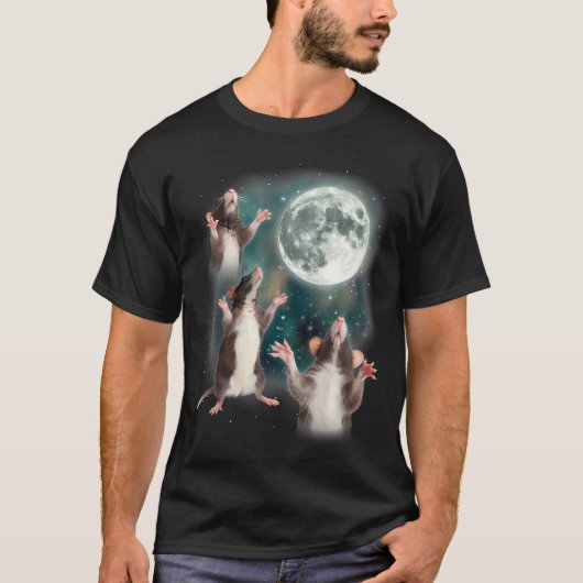 Drie Rat Maan 3 Ratten Met Dode Maan Vreemd Specif T-shirt (Voorkant)