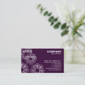 Drie rechthoeken - Donkere Paarse ventilatorcascad Visitekaartje (Staand voorkant)