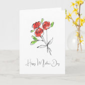 Drie Red Roses Bouquet | Fijne Kaart op moederdag (Gele Bloem)