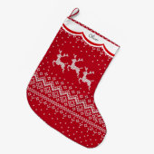 Drie rendierrood Noords patroon Grote Kerstsok (Voorkant (Hangend))