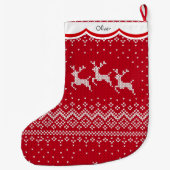 Drie rendierrood Noords patroon Grote Kerstsok (Achterkant)