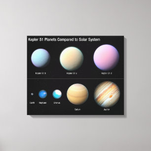 Drie reuzenplaneten rond Kepler 51 Canvas Afdruk