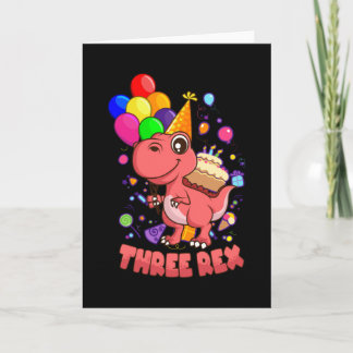 DRIE REX 3 jaar oud meisje Dino Kaart