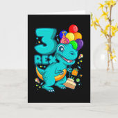 DRIE REX 3 jaar oude derde verjaardag Kaart (Gele Bloem)