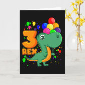 DRIE REX 3 jaar oude derde verjaardag Kaart (Gele Bloem)