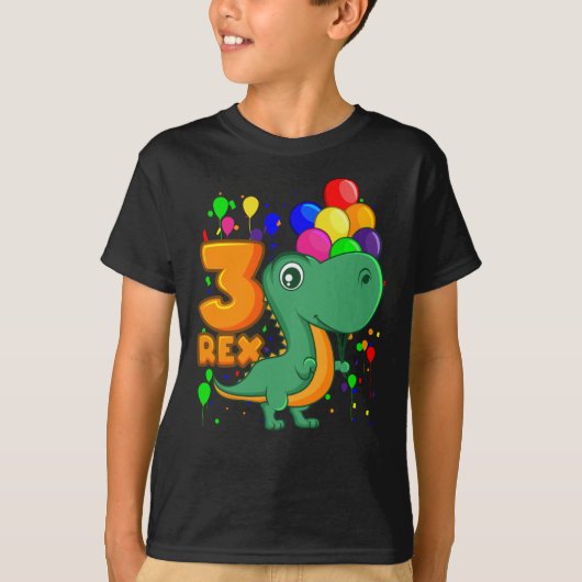 DRIE REX 3 jaar oude derde verjaardag T-shirt (Voorkant)