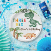 Drie-rex 3e verjaardagsfeest papieren bordje (Feest)