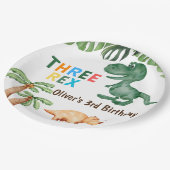 Drie-rex 3e verjaardagsfeest papieren bordje (Gekanteld)
