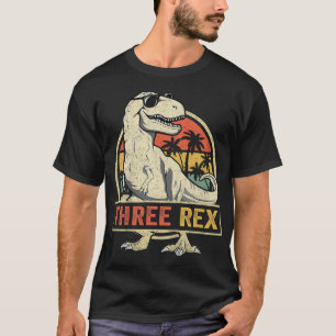 Drie Rex 3rd Birthday Dinosaur 3 jaar oud T-shirt