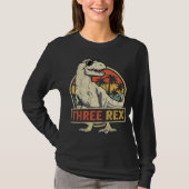 Drie Rex 3rd Birthday Dinosaur 3 jaar oud T-shirt (Voorkant)