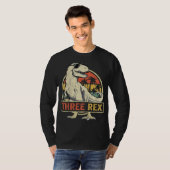 Drie Rex 3rd Birthday Dinosaur 3 jaar oud T-shirt (Voorkant volledig)