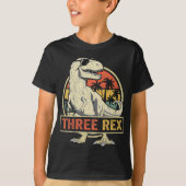 Drie Rex 3rd Birthday Dinosaur 3 jaar oud T-shirt (Voorkant)