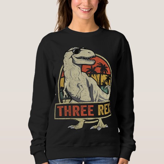 Drie Rex 3rd Birthday Dinosaur 3 jaar oud Trui (Voorkant)