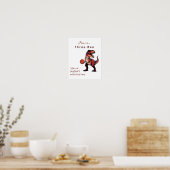 Drie-Rex basketbal Dino verjaardags welkomstbord Poster (Keuken)