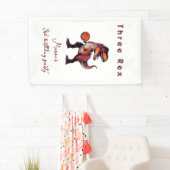 Drie-Rex basketbal Dino verjaardags welkomstbord Spandoek (Insitu)
