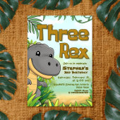 Drie Rex Boy 3e verjaardag Kaart