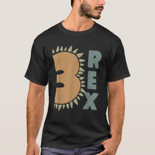 Drie Rex Dad Daddy Dinosaurus 3e Verjaardagsfeest T-shirt