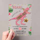 Drie-Rex Dinosaur 3de Verjaardag Acryl Uitnodigingen (Insitu (Draagbaar))