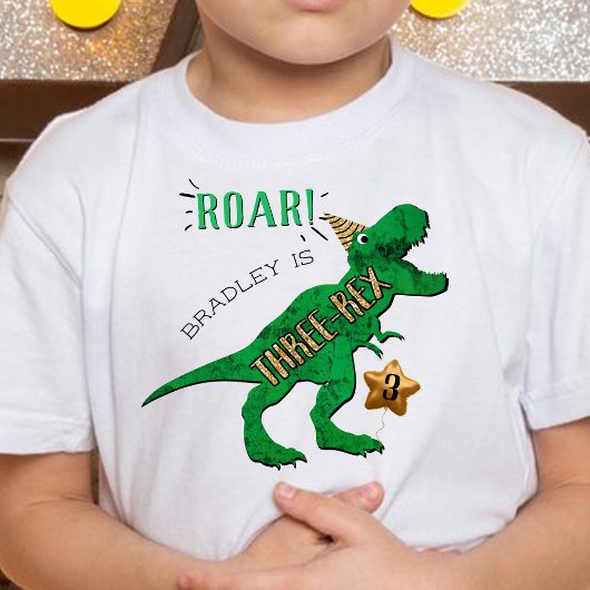 Drie-Rex Dinosaur 3e Verjaardag Kinder Shirts
