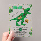 Drie-Rex Dinosaur 3rd Birthday Acryl Uitnodigingen (Insitu (Draagbaar))