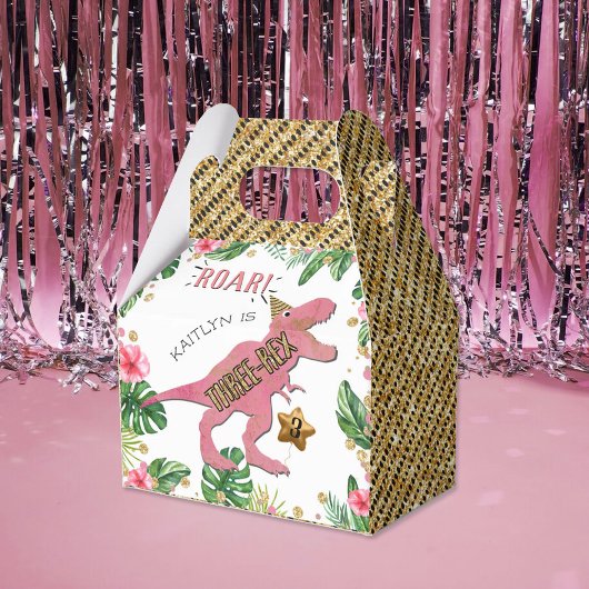Drie-Rex Dinosaur 3rd Birthday Bedankdoosjes