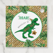 Drie-Rex Dinosaur 3rd Birthday Bedankjes Labels (Achterkant)
