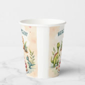 Drie-Rex Dinosaur 3rd Birthday Papieren Bekers (Rechts)