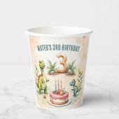 Drie-Rex Dinosaur 3rd Birthday Papieren Bekers (Voorkant)