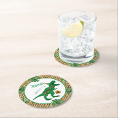 Drie-Rex Dinosaur 3rd Birthday Ronde Kartonnen Onderzetter (Insitu)