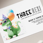 Drie Rex Dinosaur Birthday Kaart