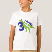 Drie Rex Dinosaur Birthday T-shirt (Voorkant)