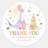 Drie Rex Dinosaur Verjaardag Ronde Sticker (Voorkant)