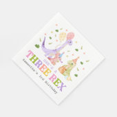 Drie Rex Dinosaur Verjaardag Servet (Hoek)