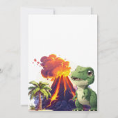 Drie Rex Dinosaur Verjaardag uitnodiging (Achterkant)