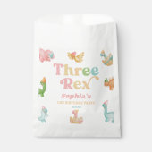 Drie Rex Dinosaurus 3e Derde Verjaardagsfeest Bedankzakje (Voorkant)