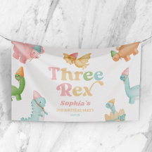 Drie Rex Dinosaurus 3e Derde Verjaardagsfeest