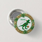 Drie-Rex Dinosaurus 3e Verjaardag Feest Favor Ronde Button 3,2 Cm (Voorkant /achterkant)