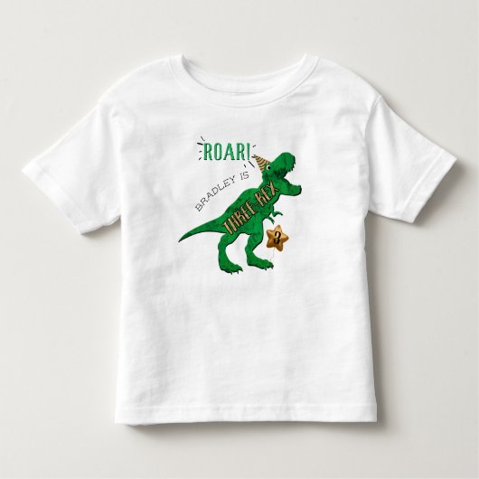 Drie-Rex-dinosaurus 3e verjaardag Kinder Shirts (Voorkant)