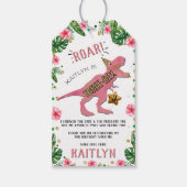 Drie-Rex Dinosaurus 3e Verjaardag Partij Dank u Gi Cadeaulabel (Voorkant)